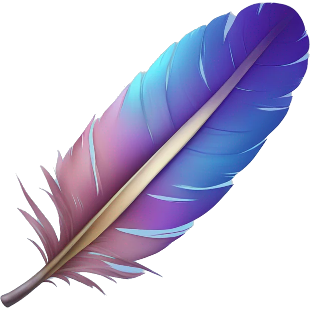 Blue Purple gradient feather emoji