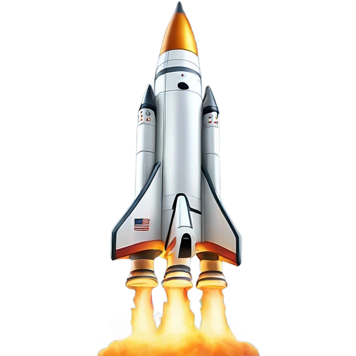 Starship rocket taking off emoji