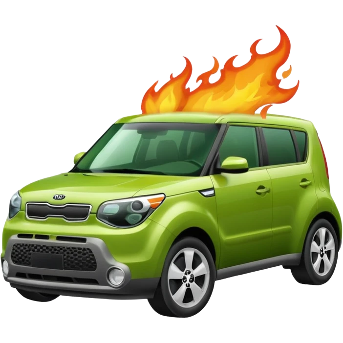 green kia soul on fire emoji