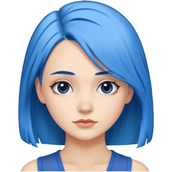 Kék haj, fehér nő emoji