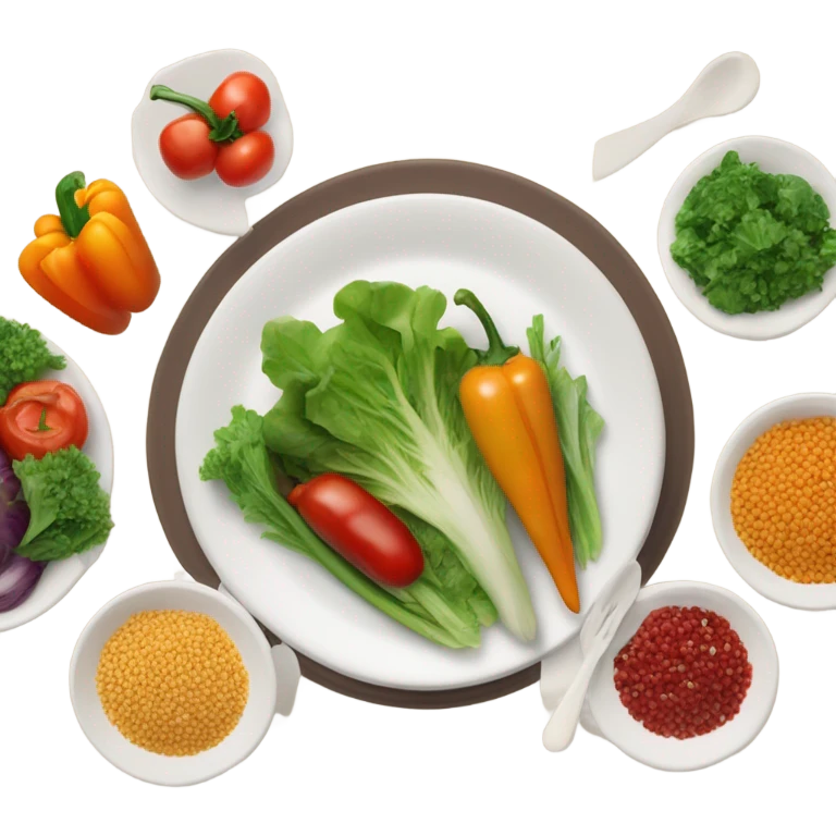 plate with healthy food emoji