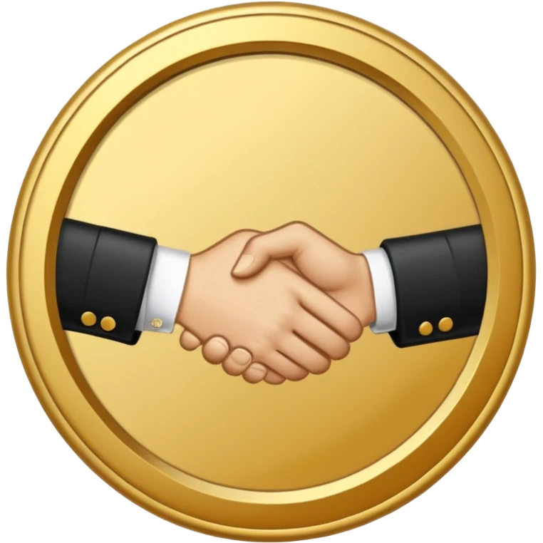 circular achievement style badge border for brand loyalist featuring a handshake and classy border  emoji