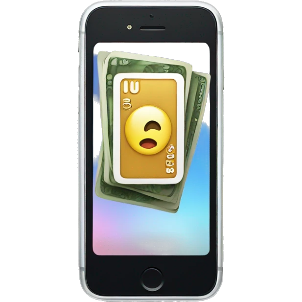 iPhone with card pay inside the screen  emoji