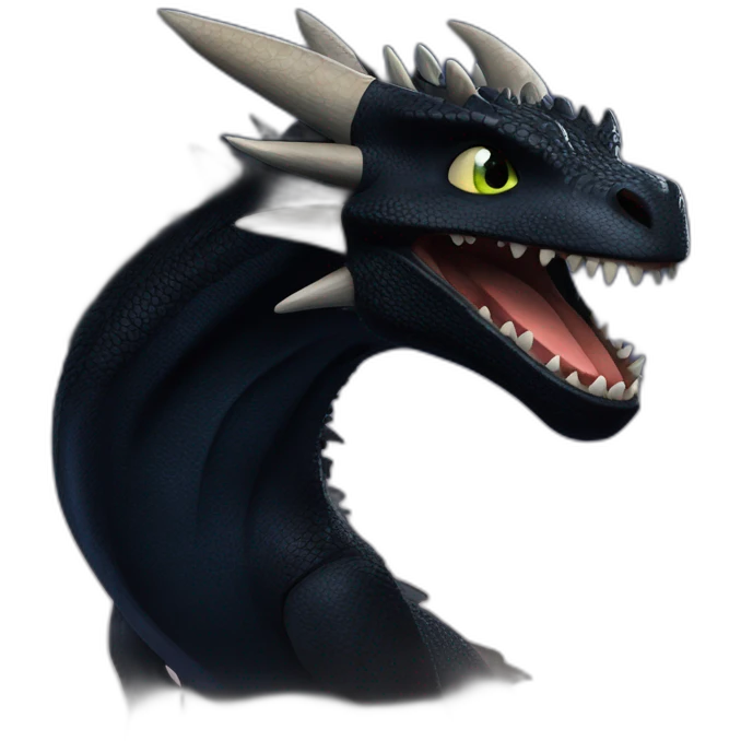 Dragón negro furia nocturna how to train your dragon emoji