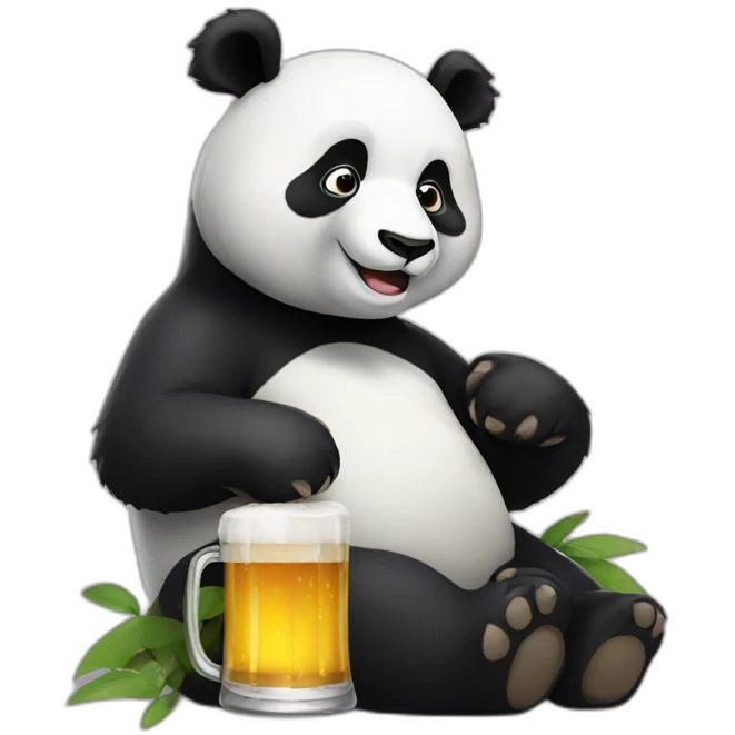 Panda drinking a beer emoji