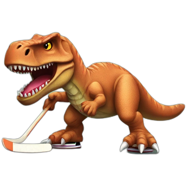 Tiki T-rex street hockey fun emoji