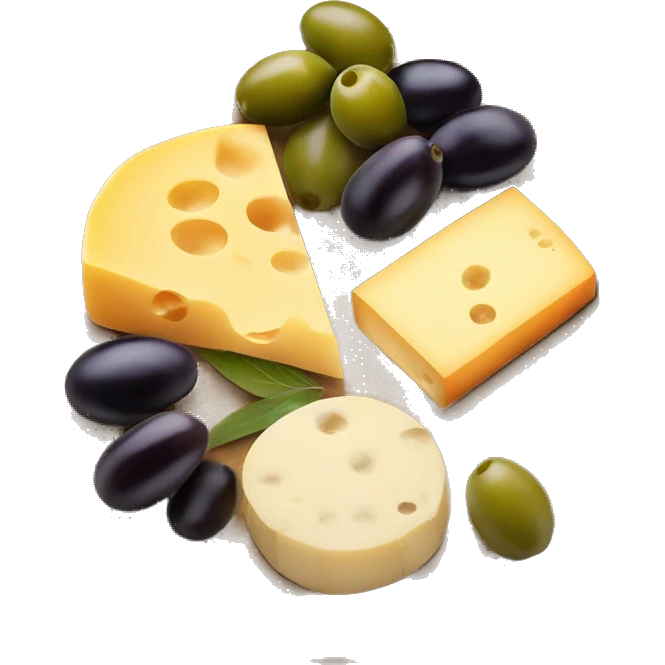 cheese plate lots of olives emoji