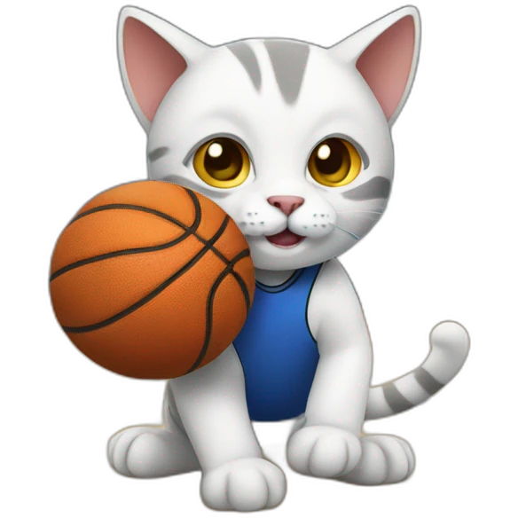Cat playing basketball emoji