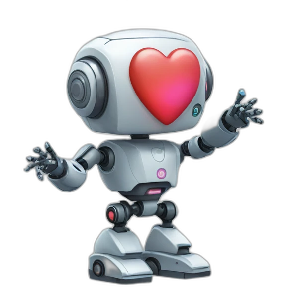 robot doing heart with hands emoji