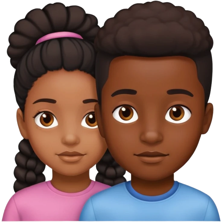 Black girl and black boy twins emoji