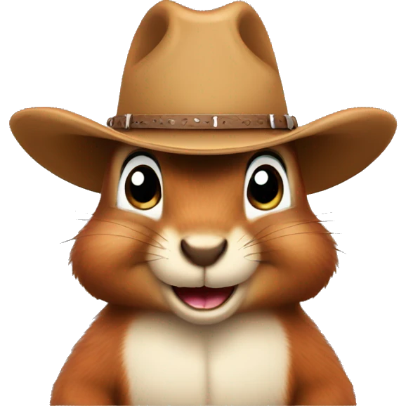 Squirrel with cowboy hat emoji