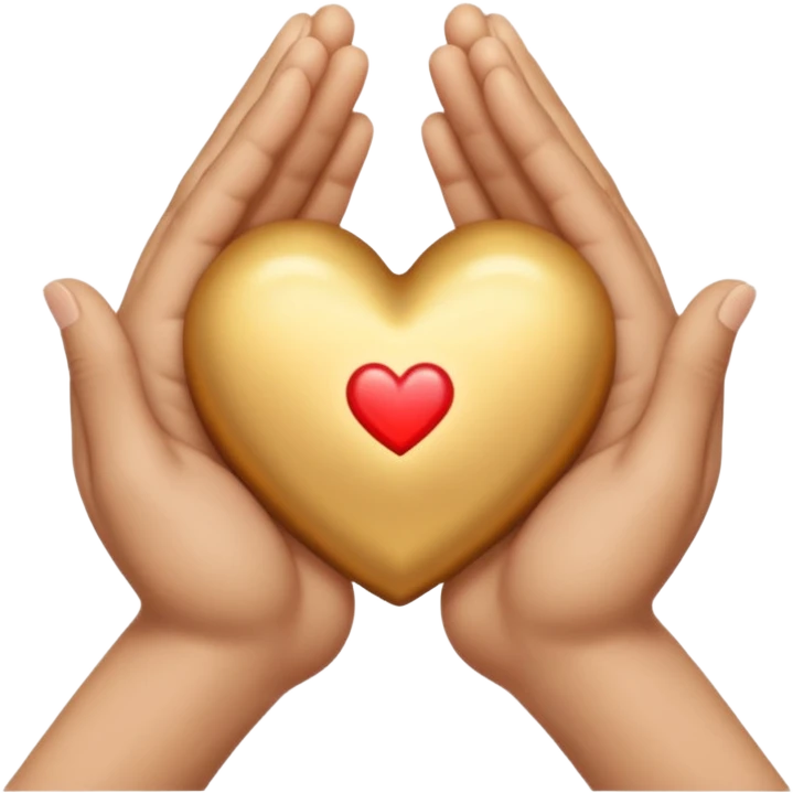 hands folded in prayer, heart of gold emoji