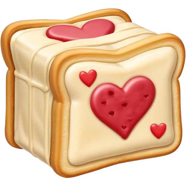 Frosted Toaster strudel pastry with hearts emoji