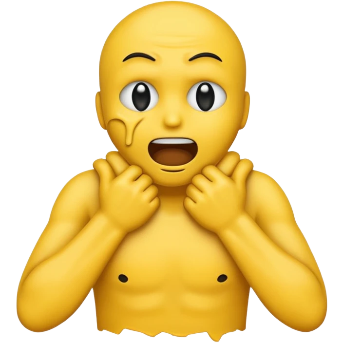 emoji strangling its self with its hands emoji