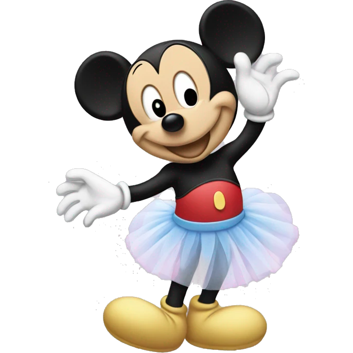 Mickey Mouse with tutu emoji