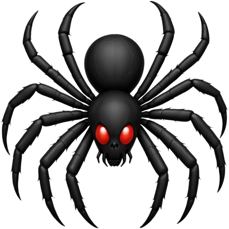 Black coloured spider emoji