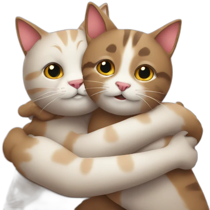 7 cats hugging emoji