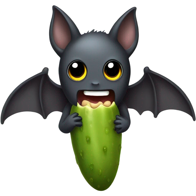 Bat eating a pickle emoji