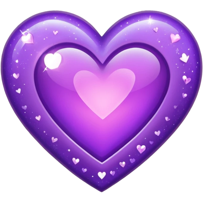 glitter purple and cian heart emoji