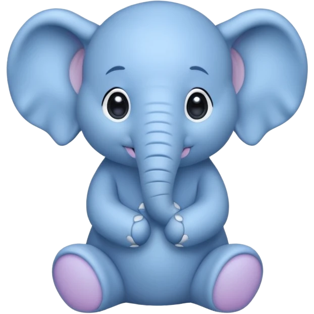 cute blue elephant with hands together, little tears in his eyes emoji