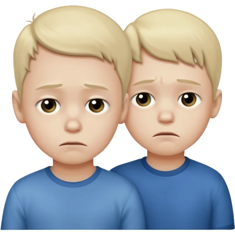8 years old and 6 years old brothers feeling sad emoji