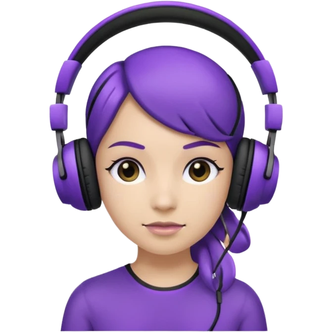 headphones with bow on the right side black and purple headphones looking like this 🎧 emoji