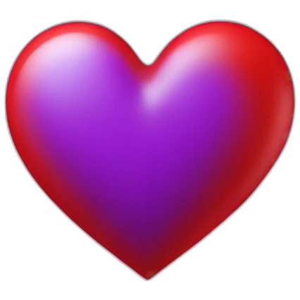 Coeur violet dans un coeur rouge emoji