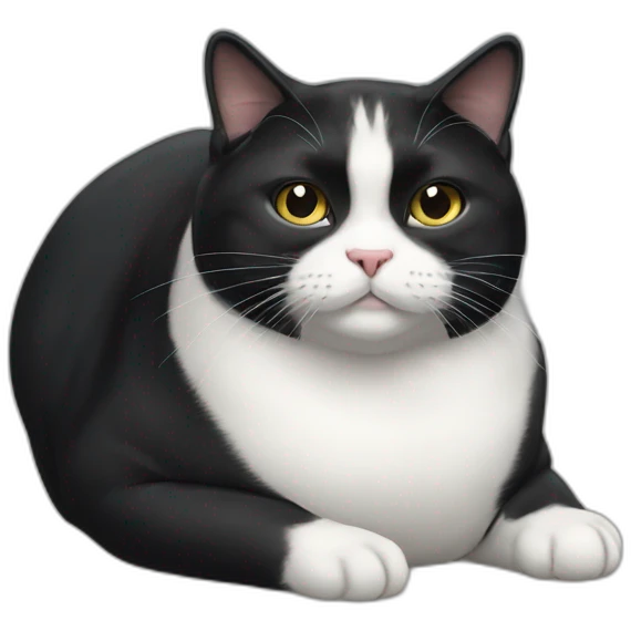 Obese-tuxedo-cat emoji