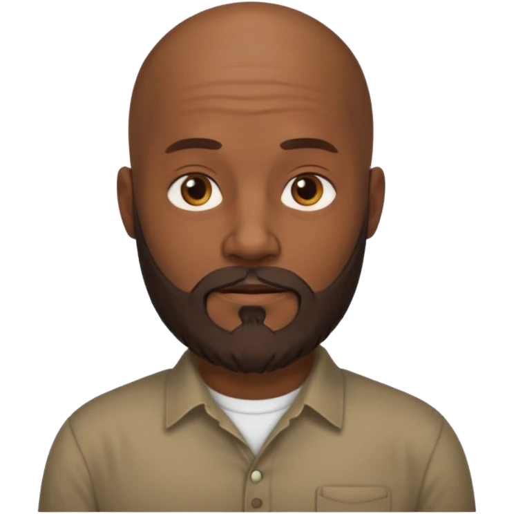 brownlong beard bald man with shirt emoji