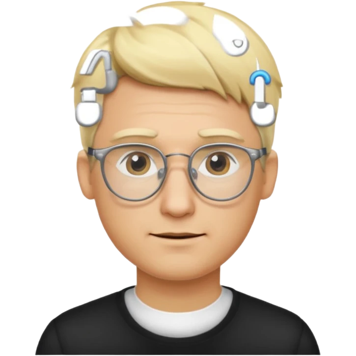 blond earringed wearing glassess with no beard man emoji