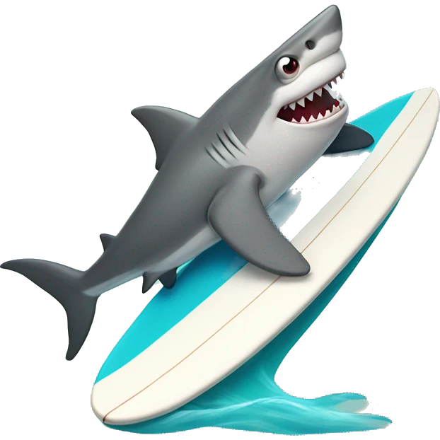 shark on surfboard emoji