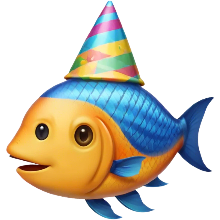 2d fish with a party hat emoji
