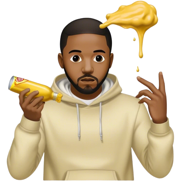 Kendrick Lamar throwing mustard at Drake emoji