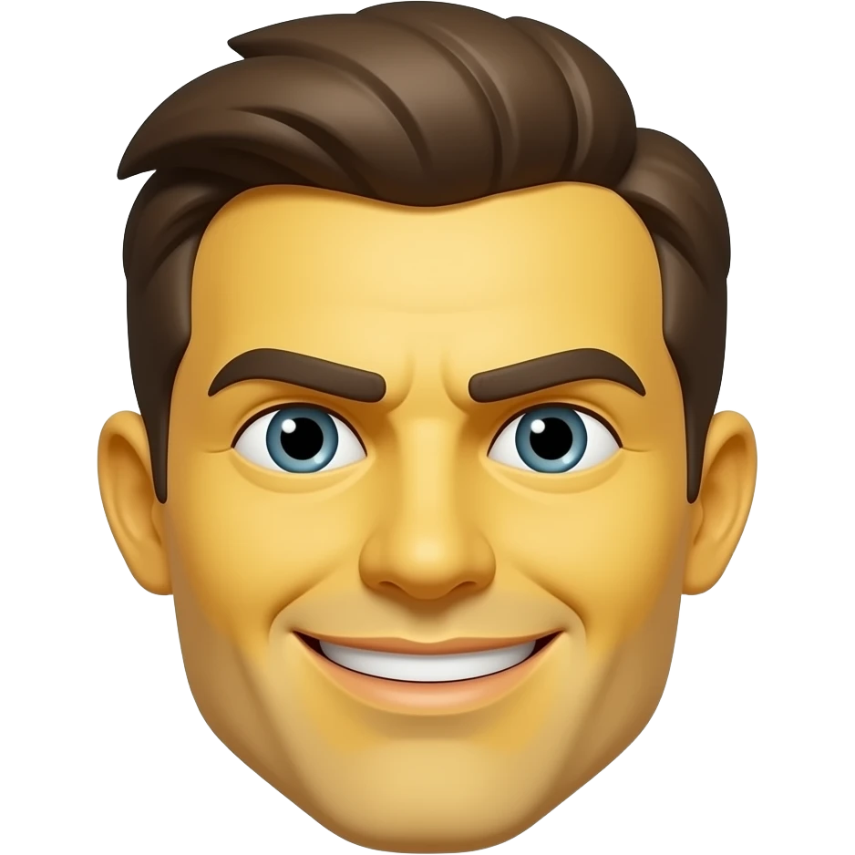 Yellow face mischievous emoji