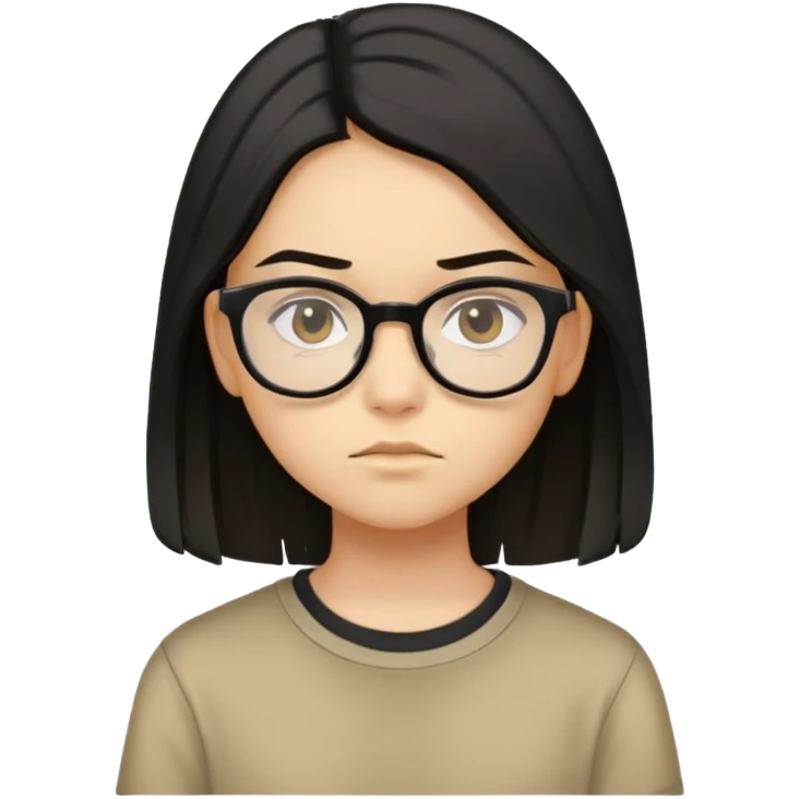 "- Nữ
- 15 tuổi
- Da vàng
- Tóc đen, ngang vai
- Mặt nghiêm túc, đeo kính, áo nâu
" emoji