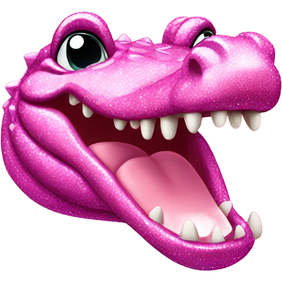 Pink sparkly alligator  emoji