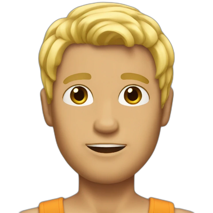 man with blonde hair and tanned skin emoji