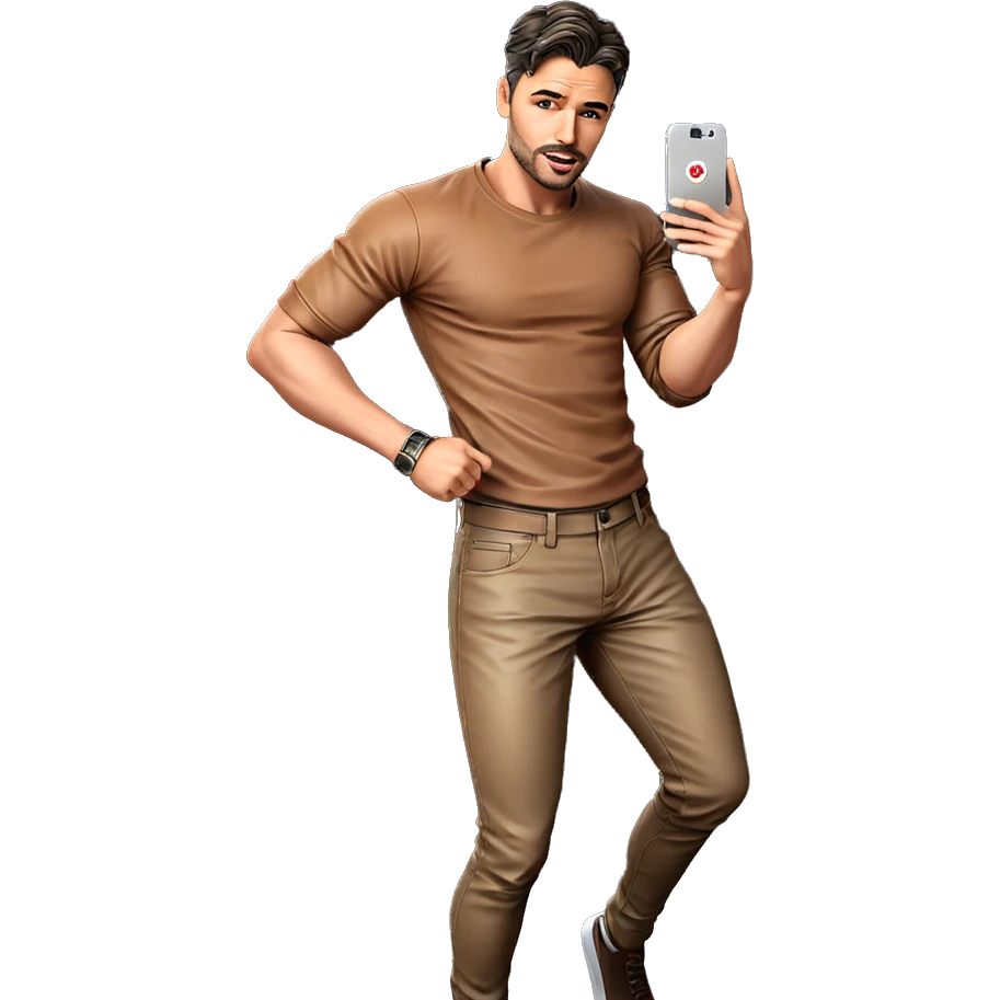 fashionable selfie of a guy emoji