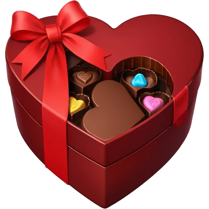 heart shaped box of luxury chocolates emoji