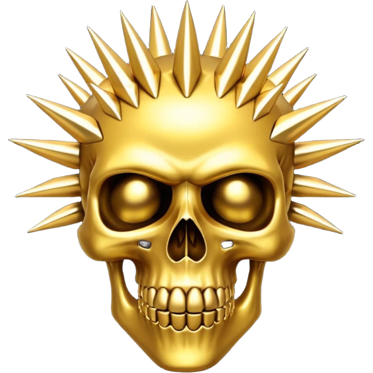 gold skull with spikes all around emoji