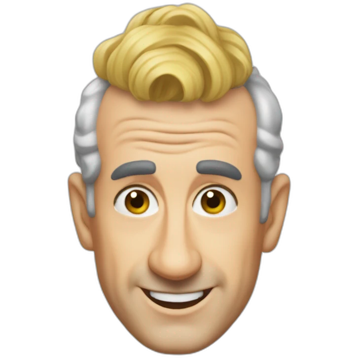 Louis de funes avec une perruque emoji