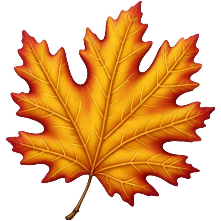 yellow and red oak leaf  emoji
