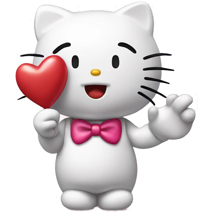 Hello kitty blowing a kiss emoji
