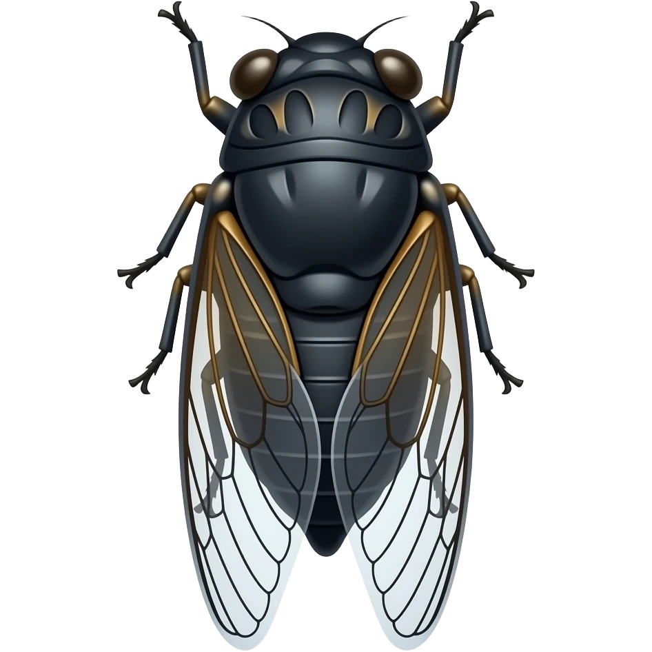 A female black cicada emoji