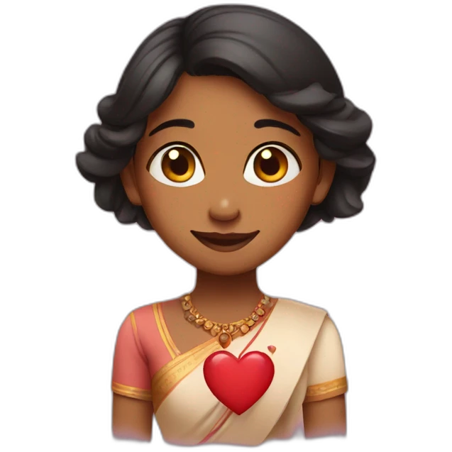 Indian girl with heart emojis  emoji