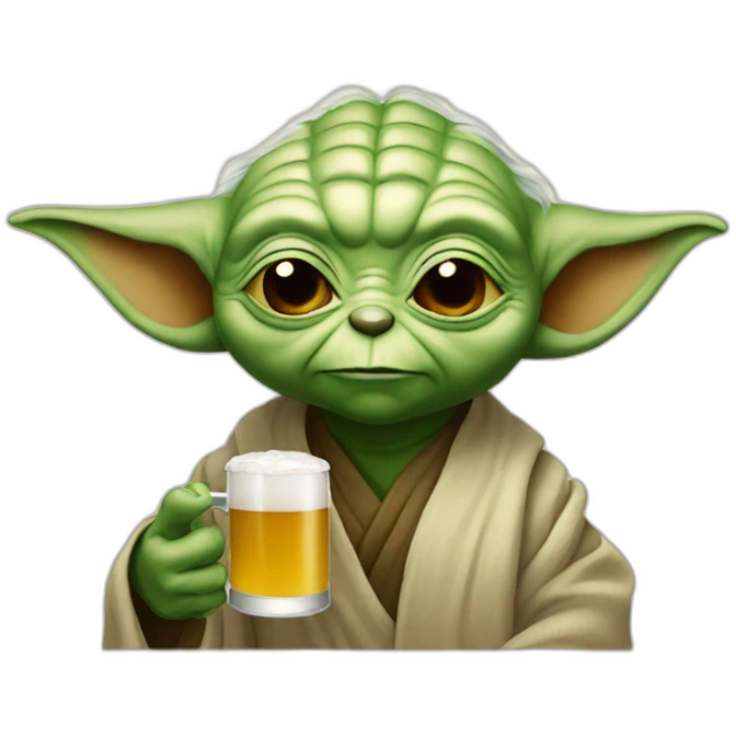 Yoda drink a beer emoji