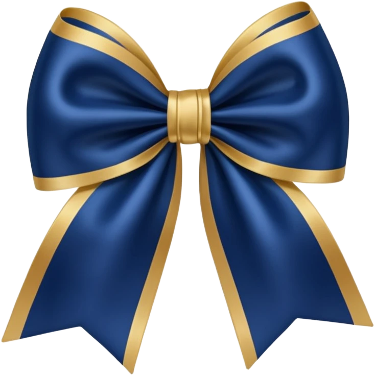 Navy blue and gold bow emoji