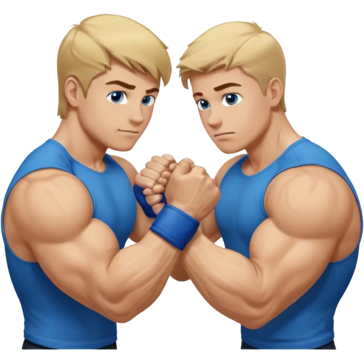 DIRTY BLONDE HAIR BLUE EYES BIG BICEPS FOR ARM WRESTLING YOUNG MAN emoji