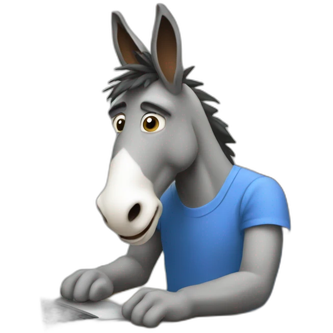 The donkey works at the computer emoji