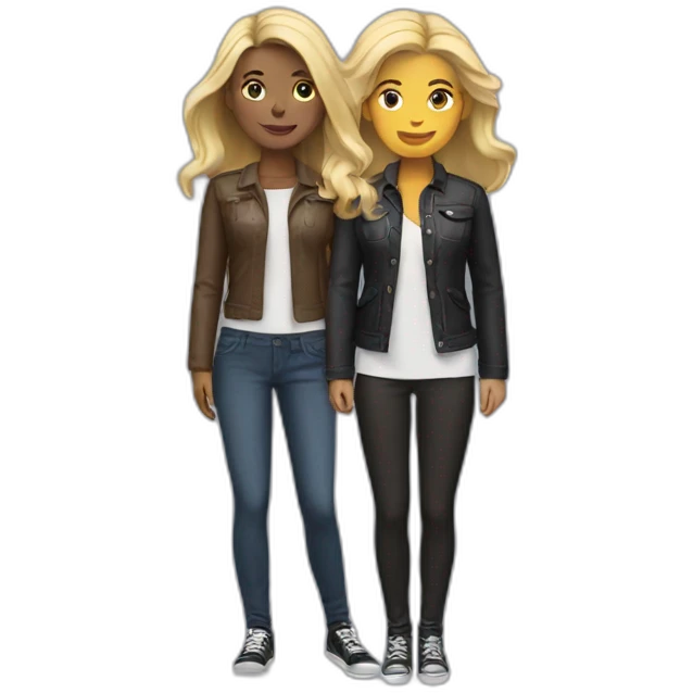 two-women-with-black-and-blond-hair emoji